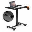 Mobilne biurko 70x48 cm stolik pod laptopa regulacja wysokości 71,5-112 cm czarny ModernHome