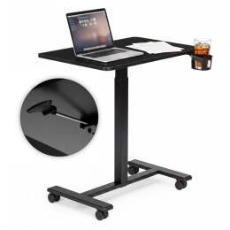 Mobilne biurko 70x48 cm stolik pod laptopa regulacja wysokości 71,5-112 cm czarny ModernHome