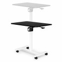 Mobilne biurko 70x48 cm stolik pod laptopa regulacja wysokości 71,5-112 cm czarny blat ModernHome