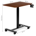 Mobilne biurko 70x48 cm stolik pod laptopa regulacja wysokości 71,5-112 cm drewniany blat ModernHome