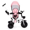 Rowerek trójkołowy spacerówka obracany fotelik 360* różowy ECOTOYS