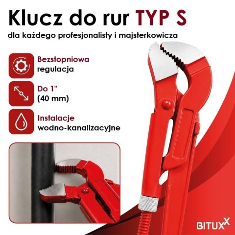Szczypce do rur Typ S 1" do instalacji WOD-GAZ