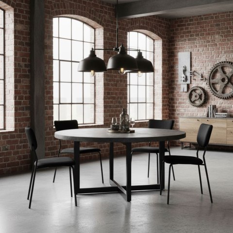 Komplet 4 krzeseł welurowych do jadalni i salonu czarne ModernHome