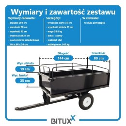 Przyczepka do Traktorka Kosiarki Wywrotka 540kg Bituxx