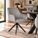 Krzesło obrotowe tapicerowane welurowe nowoczesne do jadalni salonu beżowe ModernHome
