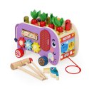 Drewniana kostka edukacyjna słonik 8w1 wózek sorter cymbałki łowienie robaczków ECOTOYS