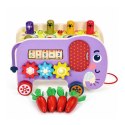 Drewniana kostka edukacyjna słonik 8w1 wózek sorter cymbałki łowienie robaczków ECOTOYS