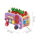 Drewniana kostka edukacyjna słonik 8w1 wózek sorter cymbałki łowienie robaczków ECOTOYS