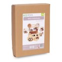 Drewniana tablica manipulacyjna sensoryczna dla dzieci panel edukacyjny miś 12 elementów ECOTOYS