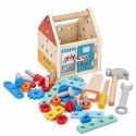 Drewniany domek z narzędziami zestaw majsterkowicza młotek śrubki 32 elementy ECOTOYS
