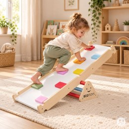 Drewniany plac zabaw dla dzieci zestaw wspinaczkowy Montessori drabinka równoważnia LUNA ECOTOYS