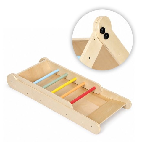 Drewniany plac zabaw dla dzieci zestaw wspinaczkowy Montessori drabinka z rampą HENRY ECOTOYS
