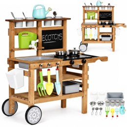 Kuchnia błotna ogrodowa outdoor dla dzieci z akcesoriami tablica kredowa ECOTOYS