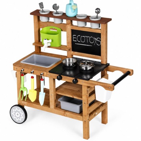 Kuchnia błotna ogrodowa outdoor dla dzieci z akcesoriami tablica kredowa ECOTOYS