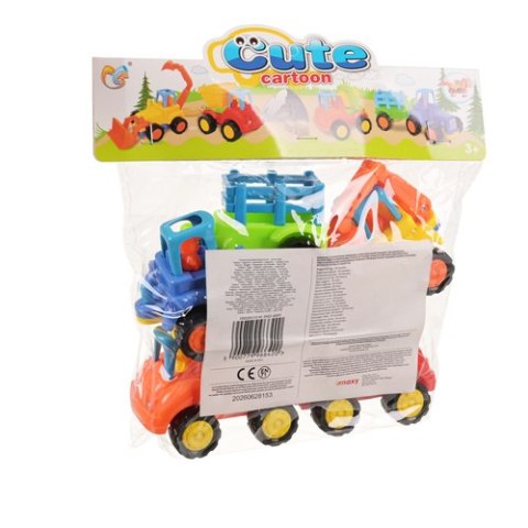Traktor/ koparka/ wywrotka z napędem- zestaw 4szt.