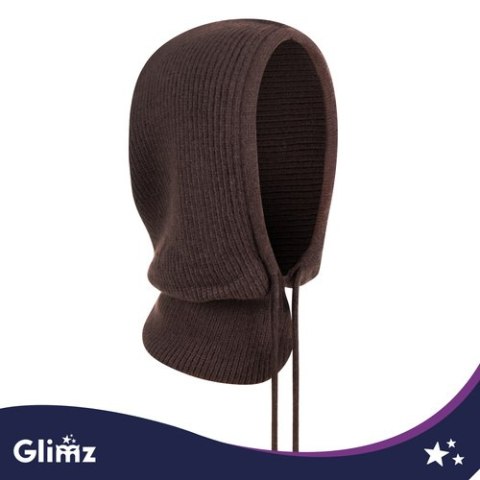 Czapka zimowa komin - brązowa Glimz
