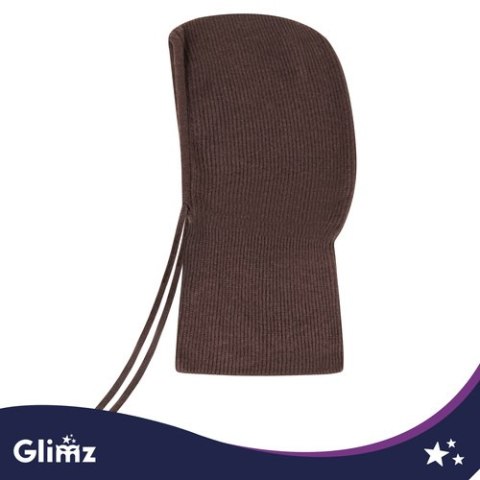 Czapka zimowa komin - brązowa Glimz
