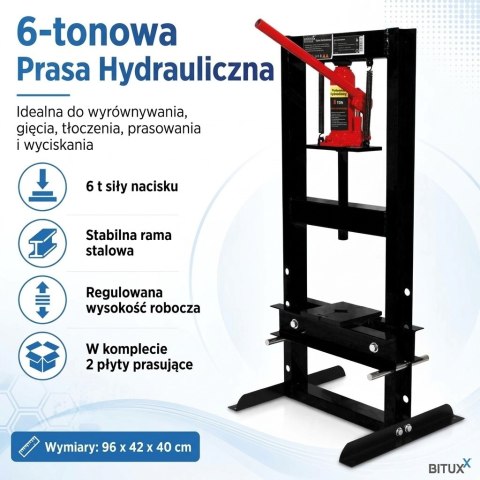 Prasa hydrauliczna warsztatowa / podnośnikowa 6000 kg (6 T), czarna, BITUXX