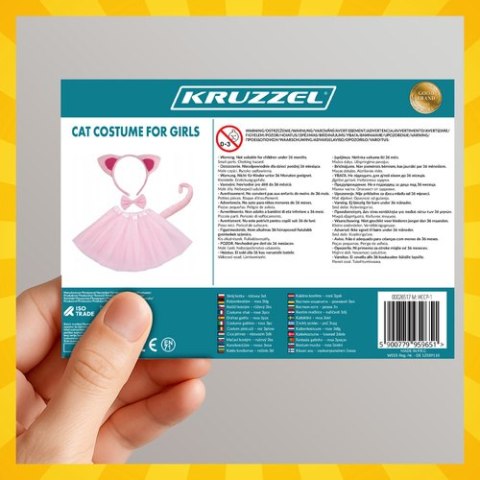 Strój kotka - różowy 4el. Kruzzel 26517