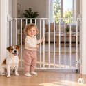 Bramka barierka zabezpieczająca 65-106 cm na schody i drzwi stal kółka biała ECOTOYS