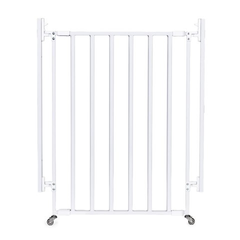 Bramka barierka zabezpieczająca 65-106 cm na schody i drzwi stal kółka biała ECOTOYS