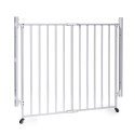 Bramka barierka zabezpieczająca 65-106 cm na schody i drzwi stal kółka biała ECOTOYS