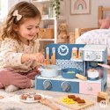 Drewniana mini kuchnia dla dzieci ekspres do kawy zestaw 27 akcesoriów ECOTOYS