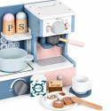 Drewniana mini kuchnia dla dzieci ekspres do kawy zestaw 27 akcesoriów ECOTOYS