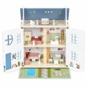 Drewniany domek dla lalek Lily otwierany 3 piętra 5 pomieszczeń meble figurki ECOTOYS