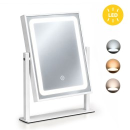 Lustro do makijażu LED 25x30 cm kosmetyczne podświetlane 3 barwy ModernHome