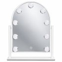Lustro do makijażu LED 30x40 cm kosmetyczne podświetlane 3 barwy 9 żarówek ModernHome