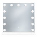 Lustro do makijażu LED 50x40 cm kosmetyczne podświetlane 3 barwy 13 żarówek ModernHome