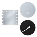 Lustro do makijażu LED 50x40 cm kosmetyczne podświetlane 3 barwy 13 żarówek ModernHome