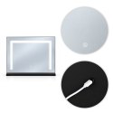 Lustro do makijażu LED 50x40 cm kosmetyczne podświetlane 3 barwy czarne ModernHome